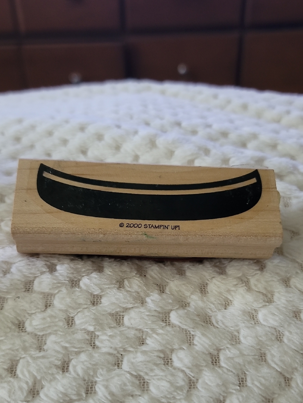 Canoe Wooden Rubber Stamp